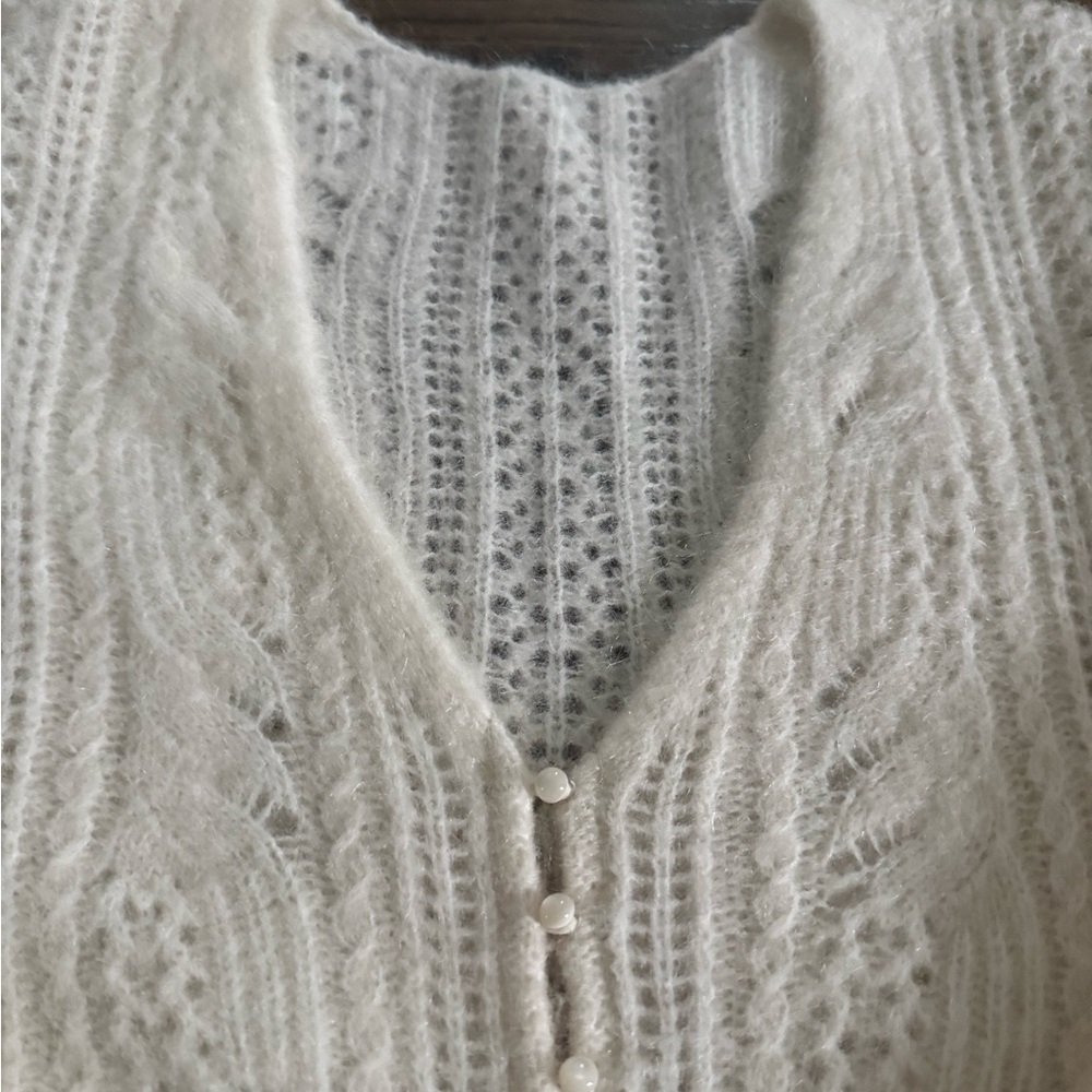 Sezane Susanna Cardigan Écru. - Size XS - Picture 2 of 5